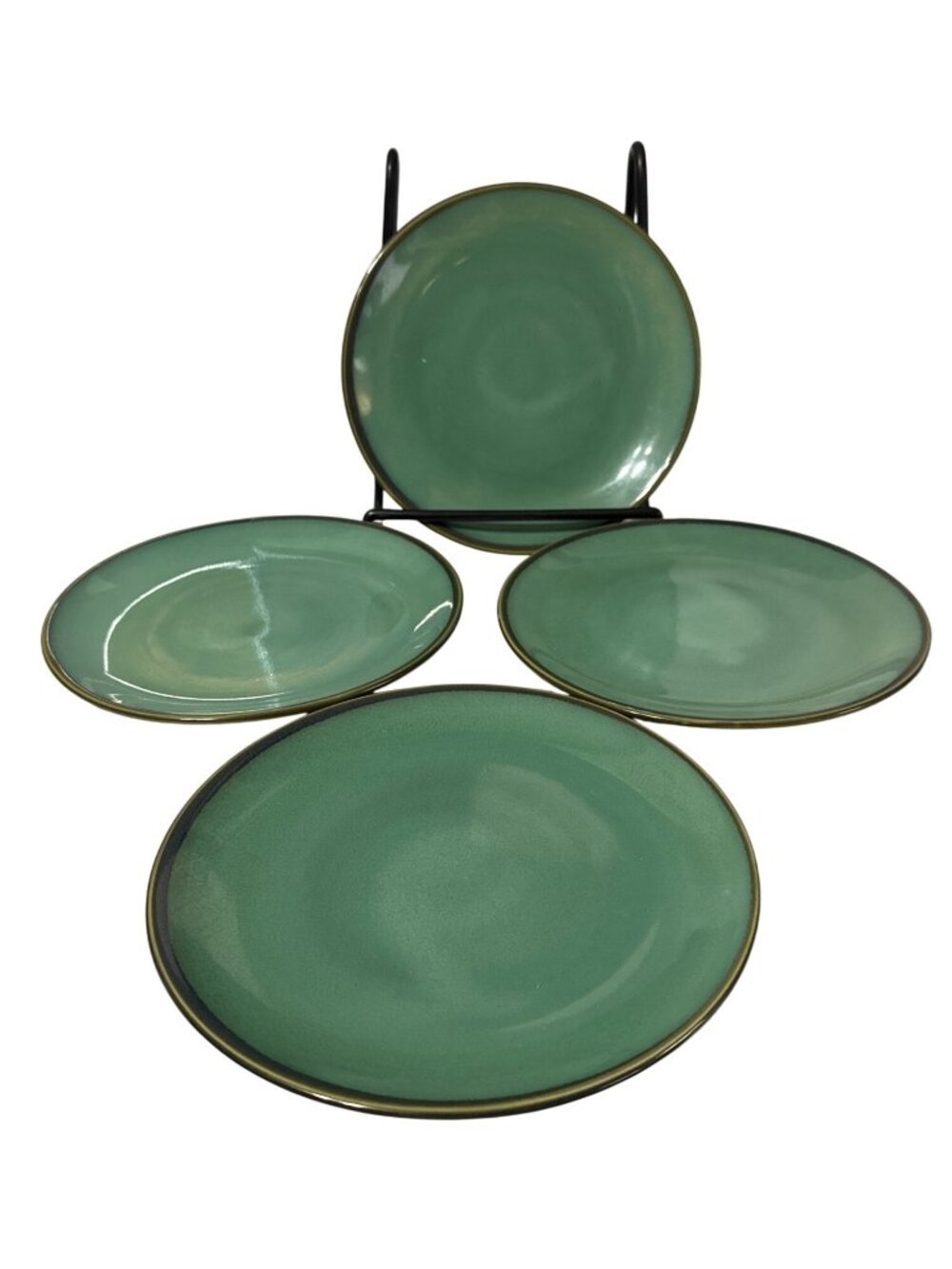 Sango Nova Green 4935 Set of 4 Salad Plates 7.5-Inch Dishwasher & Microwave Safe